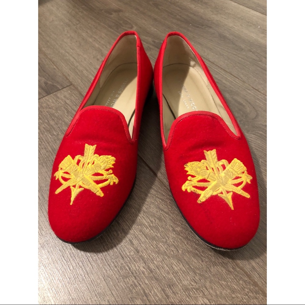 Stubbs And Wootton Palm Beach Women’s Red Loafers